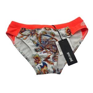 6-58 ROBERT CAVALLI Men's Speedo Floral Orange/White/Multicolor XS